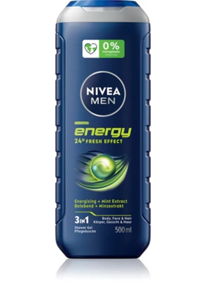 Nivea Men Energy Gel Douche 3en1 Fraicheur 24H 500 ml - Image 1